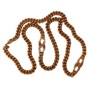 Gold Plated Cable Chain Necklace NLH LANDAU HYMAN Co  34" Signed Bundle …